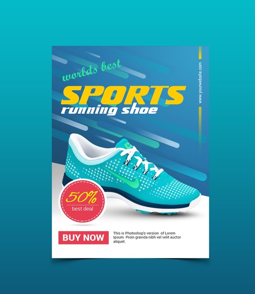 running shoe, sports shoe, athletic footwear, running sneaker, sport sneaker, discount offer, minimalist, energetic, bold, blue, yellow, red